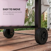 Outsunny Charcoal BBQ Grill and Smoker Combo Outdoor Portable Trolley Camping Picnic Backyard with Side Shelf, Black(m-7)