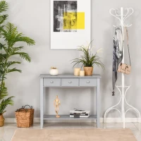 HOMCOM Console Table Industrial Desk with Drawer Bottom Shelf & Large Tabletop for Entryway or Living Room, Gray(m-9)