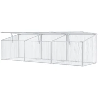Outsunny 71" Cold Frame Greenhouse Aluminum Vented Easy Greenhouse Portable Raised Planter with Openable Top(m-11)