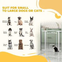 PawHut Dog Gate, Walk Through Pet Gate w/ Small Pet Door, Auto Close, for Doorways, House, Stair, 30"-41" W x 38" H(m-4)