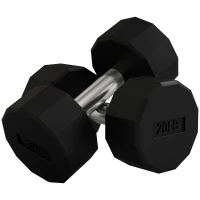 Soozier 2 x 20lbs Dumbbells Set with Non-Slip Grip, Rubber Covered Weights for Men Women Home Gym Workout(m-11)