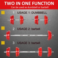 Soozier Adjustable Dumbbell Set, 44lbs Convertible to Barbell Weight Set for Home Gym Women and Men Weight Lifting Training(m-4)