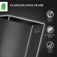 HOMCOM Dual Garbage Bin, Soft-Close Trash Can with Foot Pedal, 2 x 15 Liter Garbage Can with Removable Inner Buckets, Black(m-9)