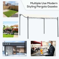 Outsunny 10' x 13' Outdoor Pergola Gazebo, Steel Patio Canopy with Weather-Resistant Fabric and Drainage Holes, Cream White(m-4)