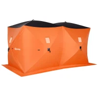 Outsunny 8-Person Pop-up Ice Fishing Shelter, Portable Ice Fishing Tent with Ventilation Windows and Carrying Bag, for Low-Temp -22℉(m-2)