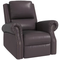 HOMCOM Swivel Recliner Chair, Reclining Sofa, PU Leather Rocker with Thick Padded Back and Seat for Living Room, Brown(m-11)