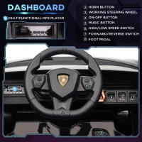 Aosom 12V Lamborghini SIAN Licensed Electric Car for kids with Remote Control, Horn, Music, & Headlights, Black(m-5)