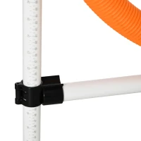 PawHut 3PC Dog Agility Equipment Set, Obstacle Course Exercise for Dog Include Adjustable Hurdle, Hoop, Weave Poles and Carry Bag(m-8)