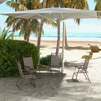 Outsunny 4 Pieces Folding Patio Camping Chairs Set, Sports Chairs for Adults with Armrest, Mesh Fabric Seat for Lawn(m-8)