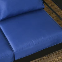 Outsunny Patio Furniture with Cushions, Aluminum Outdoor Sofa with Wide Armrests, Navy Blue(m-8)