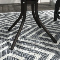 Outsunny 3PCs Gliding Rocking Chair & Bistro Tea Table Set, Light Blue(m-10)