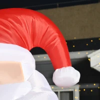 HOMCOM 8ft Inflatable Christmas Santa Claus with Candy Cane, Blow-Up Outdoor LED Yard Display for Lawn Garden Party(m-10)