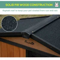 PawHut 69" Wooden Rabbit Hutch Pet Playpen Bunny House Enclosure with Run Box, Slide-out Tray, Ramp, for Rabbits and Small Animals, Black(m-7)