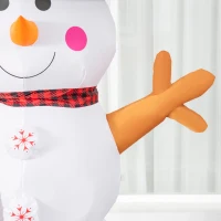 HOMCOM 6ft Tall Giant Outdoor Indoor Inflatable Snowman Christmas Decoration for Lawn with Hat Scarf LED Lights(m-10)