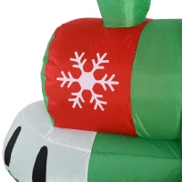 HOMCOM 11ft Christmas Inflatables Outdoor Decorations Holiday Train with Santa, Snowman and Penguin, Blow-Up Yard Christmas Decor with LED Lights Display(m-8)