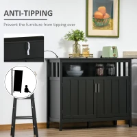 HOMCOM Sideboard Buffet Cabinet, Coffee Bar Cabinet with 2 Doors and Adjustable Shelves, Console Table for Kitchen Entryway Living Room, Black(m-9)