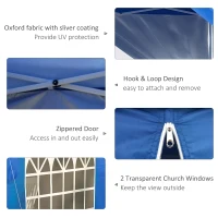 Outsunny 10' x 10' Pop Up Canopy Tent, Instant Sun Shelter, Tents for Parties, with Wheeled Carry Bag, Blue(m-5)