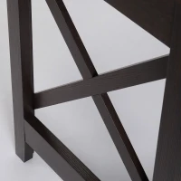 HOMCOM 57" L-Shaped Corner Desk, Computer Home Office Desk and Writing Table, Brown(m-9)