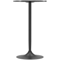 HOMCOM High Top Bar Table, Modern Round Dining Table with Painted Top and Steel Base, Bistro Table for 2 People, Black(m-2)