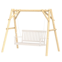 Outsunny 660 lbs Porch Swing Frame, A-Frame Hanging Chair Stand Only for DIY Painting, Swing Chair Stand for Backyard, Patio