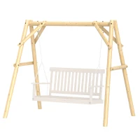Outsunny 660 lbs Porch Swing Frame, A-Frame Hanging Chair Stand Only for DIY Painting, Swing Chair Stand for Backyard, Patio(m-1)