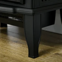 HOMCOM Electric Fireplace Heater Freestanding Fireplace Stove with 3-Side Realistic Flame Overheat Protection 750W/1500W, Black(m-9)