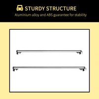 HOMCOM 2pc Roof Rack Car Roof Top Lockable Aluminum Cross Bars Adjustable Baggage Luggage Carrier, Silver (49")(m-4)