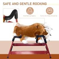 Qaba Kids Spring Rocking Horse Rodeo Bull Style with Realistic Sounds for Children over 3 Years Old(m-4)