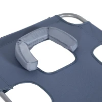 Outsunny Folding Outdoor Chaise Lounge Sun Tanning Chair with Face Cavity, Pillow, 5-level Adjustable for Beach, Pool, Gray(m-9)