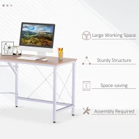 HOMCOM L Shaped Desk, 59" x 59" Computer Corner Desk, Home Office Gaming Desk, Study Writing Workstation, Oak(m-6)