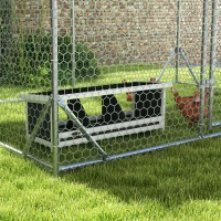 PawHut Wood Nesting Boxes Chicken Coop Accessories for Up to 3 Chickens, with Asphalt Roof, Gray(m-8)