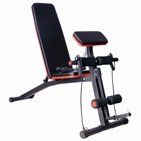 Soozier Foldable Press Bench Adjustable Dumbbell, Weight Training Bench Exercises Gym Chair, Black & Red(m-11)