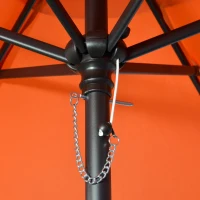 Outsunny 6.6FT Patio Umbrella, Outdoor Parasol with 6 Solid Ribs, Orange(m-9)