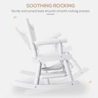 Outsunny 2-Person Wood Rocking Chair with Log Design, Heavy Duty Loveseat with Wide Curved Seats for Patio, Backyard, Garden, White(m-4)