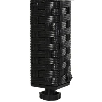 Outsunny 5pc Rattan Wicker Dining Set Outdoor Sofa Table Ottoman Set Space Saving Patio Furniture with Cushion, Black(m-10)