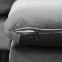 HOMCOM Convertible Sectional Sofa Couch, Modern L-Shaped Couch, 3 Seater Sofa with Reversible Ottoman for Living Room, Apartment, Small Space, Grey(m-10)