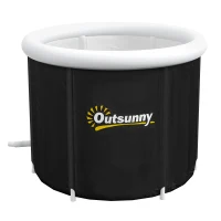 Outsunny Cold Plunge Tub, Portable Ice Bath Cold Water Therapy Tub with Thermo Lid, for Athletes Recovery, Black(m-1)