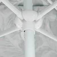 Outsunny Quick Beach Cabana Canopy Umbrella, 8' Easy-Assembly Sun-Shade Shelter with Sandbags and Carry Bag, Cool UV50+ Fits Kids & Family, Green Coconut Palm(m-8)