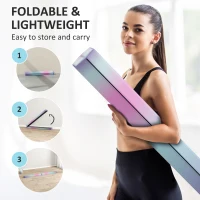 Soozier 7ft Folding Balance Beam, Gymnastics Equipment with Anti-Slip Bottom for Kids Home Training, Multicolour(m-4)