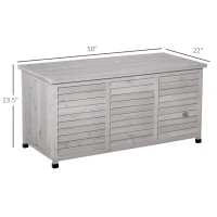 Outsunny 75 Gallon Wooden Storage Box patio Deck Box Bench, Garden Backyard Outdoor Storage Container with Aerating Gap & Weather-Fighting Finish, Grey(m-4)
