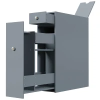 kleankin Bathroom Floor Organizer Free Standing Space Saving Narrow Storage Cabinet Bath Toilet Paper Holder with Drawers Gray(m-1)