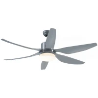 HOMCOM 52" Reversible Indoor Ceiling Fan with Light, Modern Mount LED Lighting Fan with Remote Control, for Bedroom, and Living Room, Gray(m-11)