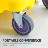 HOMCOM Mop Bucket Cart with Side Press Wringer, Metal Handle and 34 Quart Capacity, Yellow(m-5)