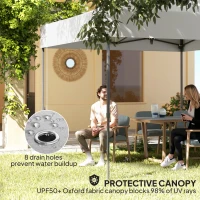 Outsunny 10' x 10' Pop Up Canopy Tent with Sidewalls, Instant Sun Shelter, Height Adjustable, with Wheeled Bag and Sand Bags(m-6)