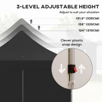 Outsunny 20x10 Pop Up Canopy with 6 Removable Sidewall, Carry Bag and 6 Sand Bags, Height Adjustable Instant Sun Shelter, Grey(m-5)