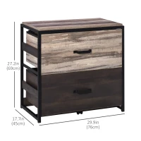 Vinsetto Lateral Filing Cabinet with 2 Drawers, File Cabinet with Hanging Bar, Home Office Organizer for A4 Letter Legal Size(m-3)