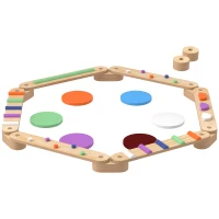 Qaba Kids Balance Beam, Wooden Balance Board with Stepping Stone for 3-8 Years(m-1)