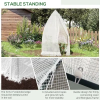 Outsunny 55" x 55" x 71" PE Greenhouse, Portable Tomato Hot House for Plants with Zippered Door for Outdoor Garden, or Patio, White(m-6)