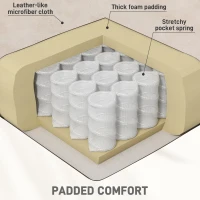 HOMCOM Manual Recliner Chair with Vibration Massage, Side Pockets, Microfibre Reclining Chair for Living Room, Cream White(m-6)