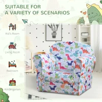 Qaba Kid's Sofa Armchair with Dinosaur Design and Thick Padding(m-6)